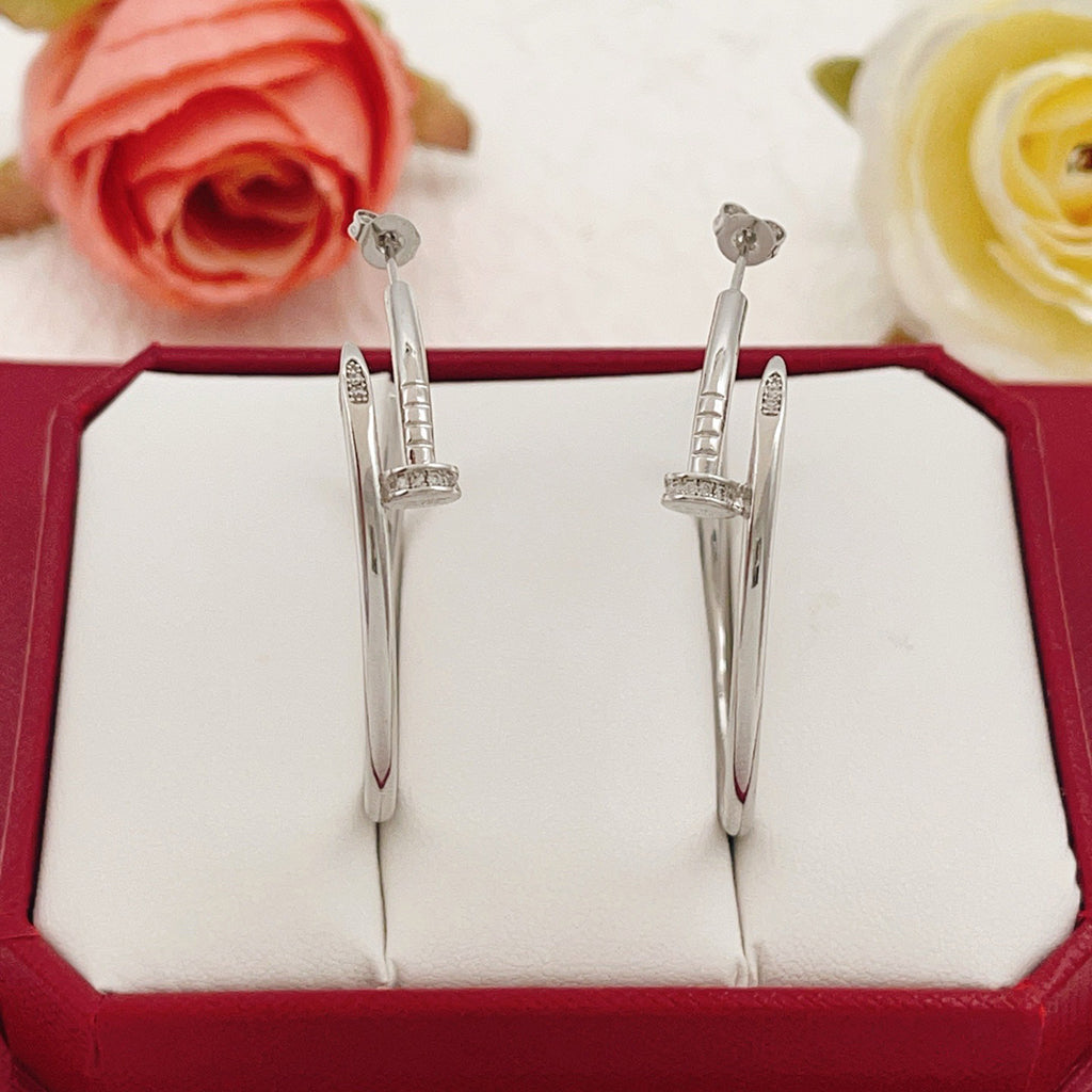 [Stellar Jewelry]JUSTE HALF DIAMOND LARGE EARRINGS