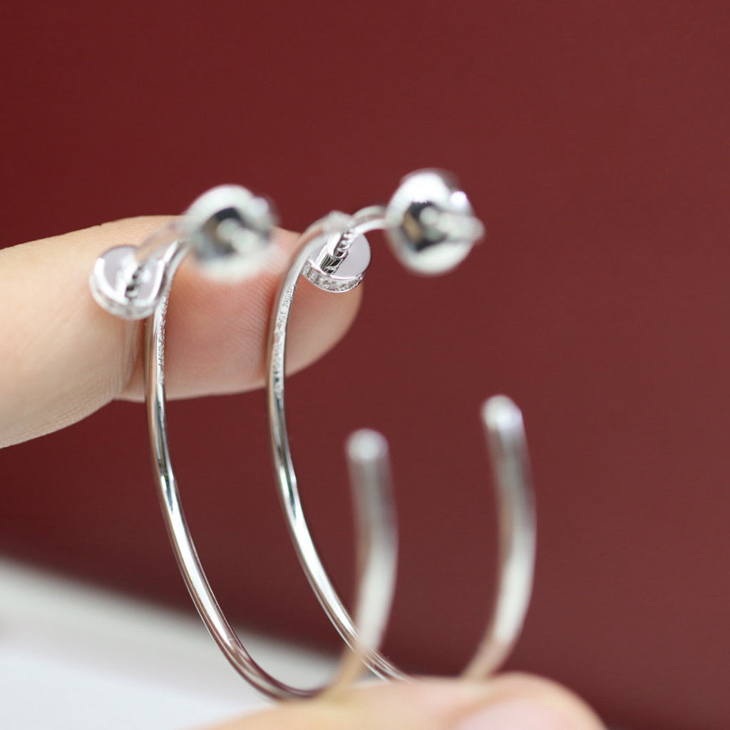 [Stellar Jewelry]JUSTE HALF DIAMOND LARGE EARRINGS