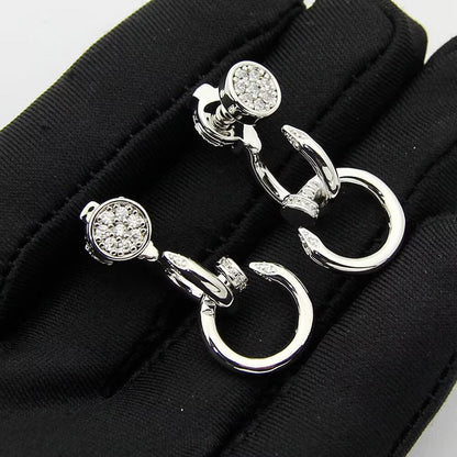 [Stellar Jewelry]JUSTE HALF DIAMOND DOUBLE EARRINGS
