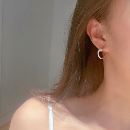 [Stellar Jewelry]JUSTE FULL DIAMOND DOUBLE EARRINGS