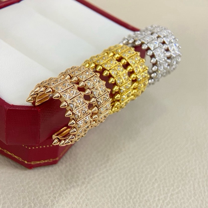 [Stellar Jewelry]CLASH 9.2MM FULL DIAMOND DOUBLE ROW EARRINGS