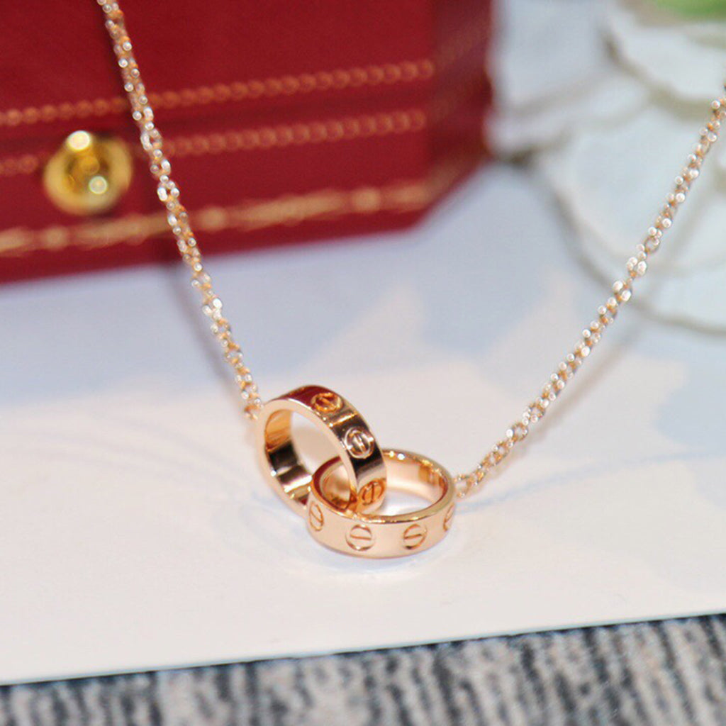 [Stellar Jewelry]LOVE DOUBLE RING NECKLACE