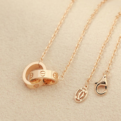 [Stellar Jewelry]LOVE DOUBLE RING NECKLACE