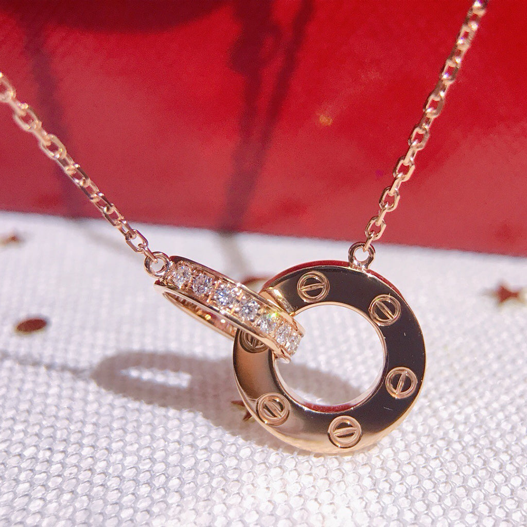 [Stellar Jewelry]LOVE  FULL DIAMOND PENDANT NECKLACE