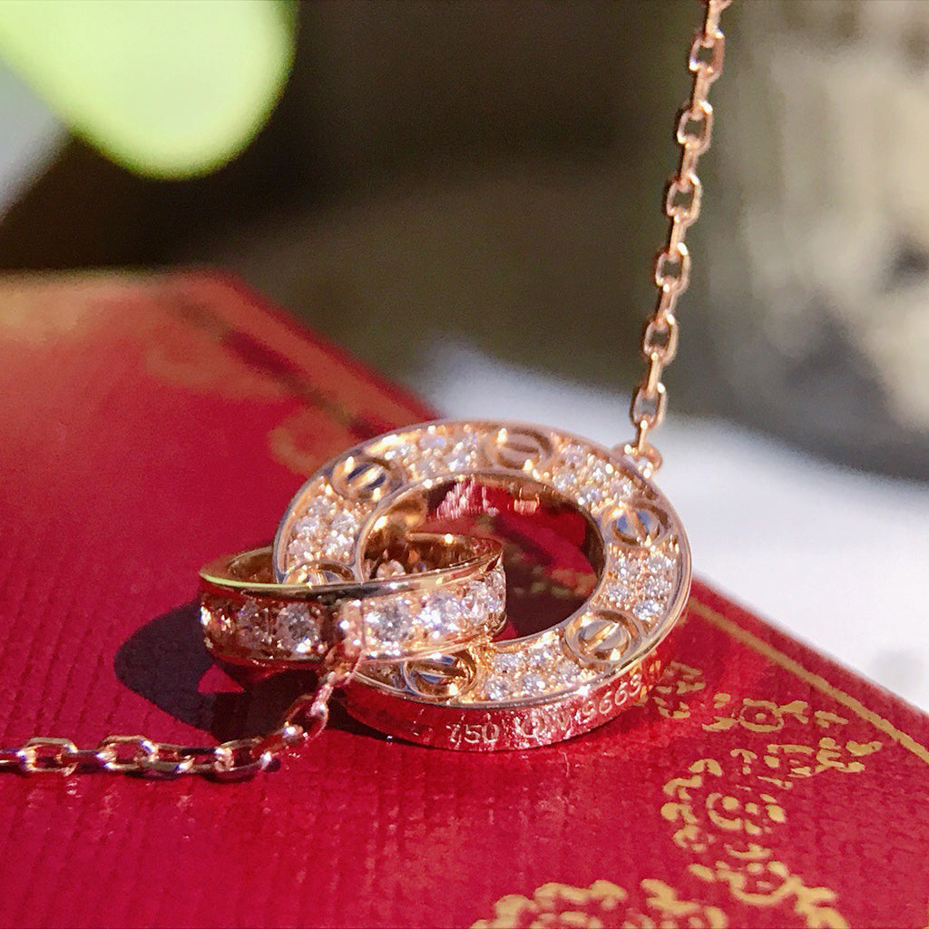 [Stellar Jewelry]LOVE  FULL DIAMOND PENDANT NECKLACE