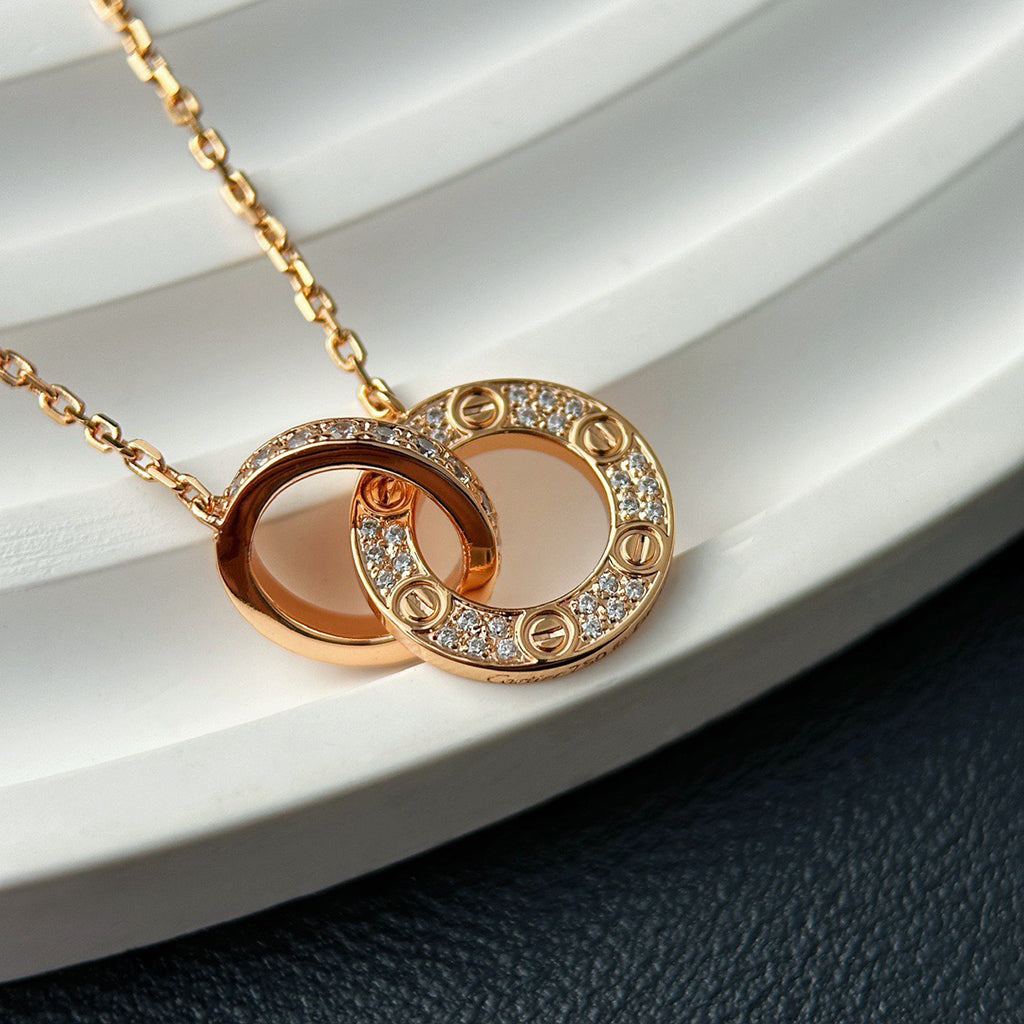 [Stellar Jewelry]LOVE  FULL DIAMOND PENDANT NECKLACE
