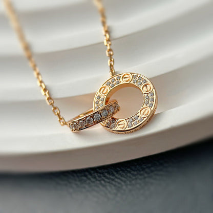 [Stellar Jewelry]LOVE  FULL DIAMOND PENDANT NECKLACE