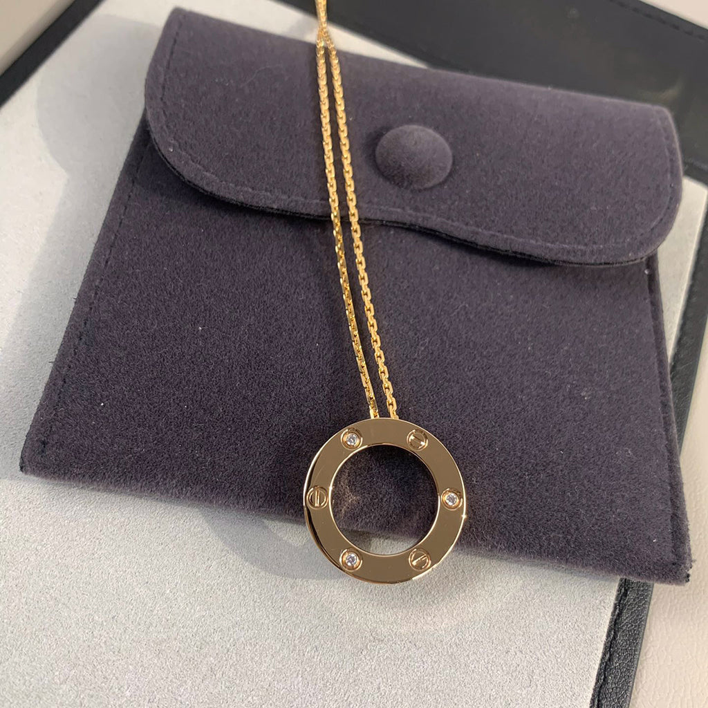 [Stellar Jewelry]LOVE NECKLACE 16MM 3 DIAMONDS