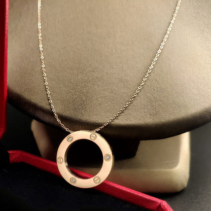 [Stellar Jewelry]LOVE NECKLACE 16MM 3 DIAMONDS