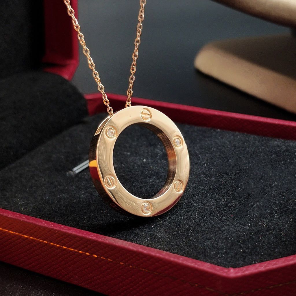 [Stellar Jewelry]LOVE NECKLACE 16MM 3 DIAMONDS