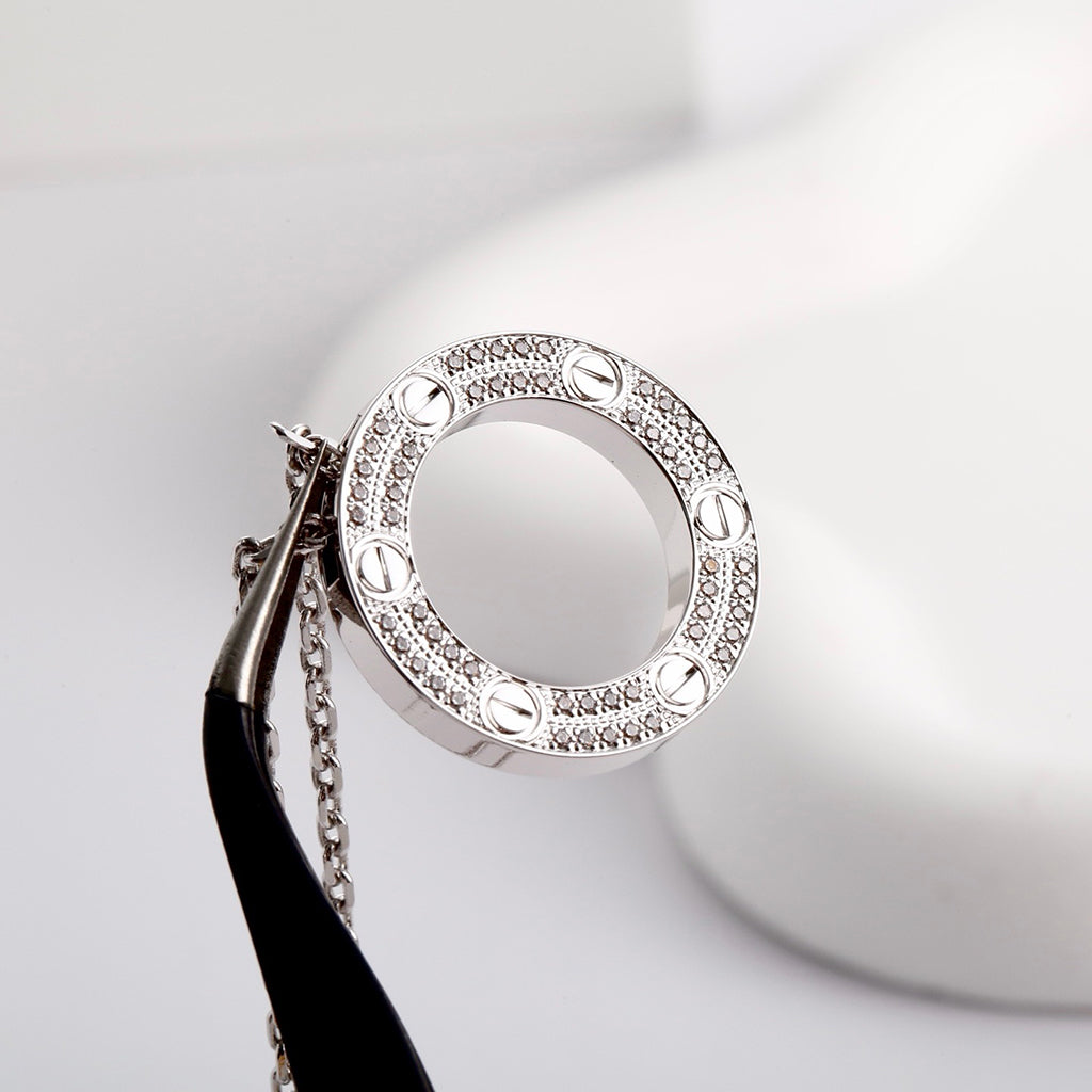 [Stellar Jewelry]LOVE NECKLACE 16MM  FULL DIAMOND
