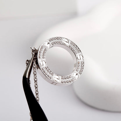 [Stellar Jewelry]LOVE NECKLACE 16MM  FULL DIAMOND