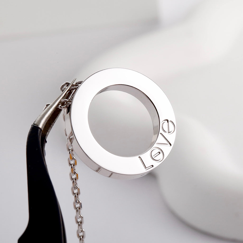 [Stellar Jewelry]LOVE NECKLACE 16MM  FULL DIAMOND