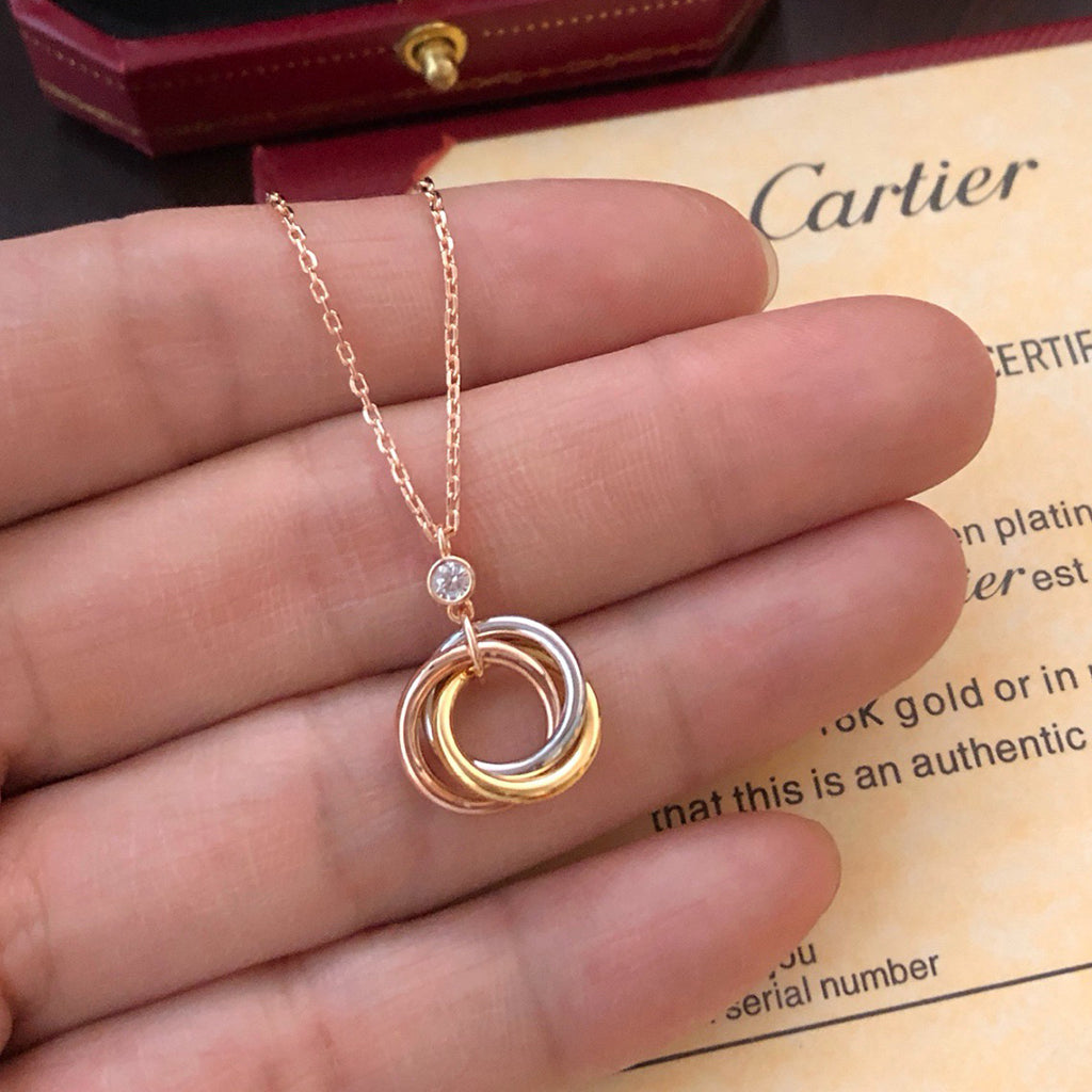 [Stellar Jewelry]TRINITY  NECKLACE 1 DIAMOND