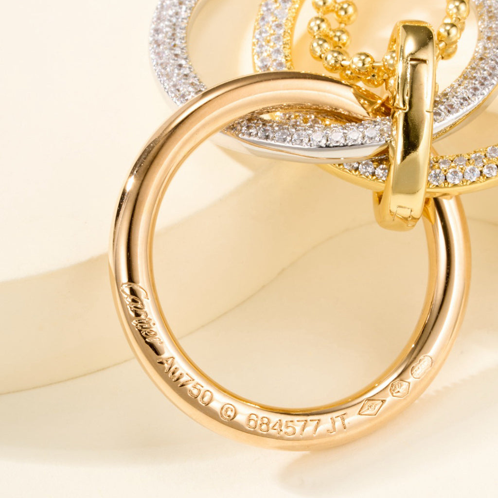 [Stellar Jewelry]TRINITY LARGE FULL DIAMOND  NECKLACE