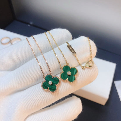 [Stellar Jewelry]CLOVER 15MM DIAMOND TURQUOISE NECKLACE