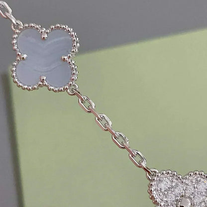 [Stellar Jewelry] CLOVER 5 MOTIF PURPLE CHALCEDONY BRACELET COLLECTION