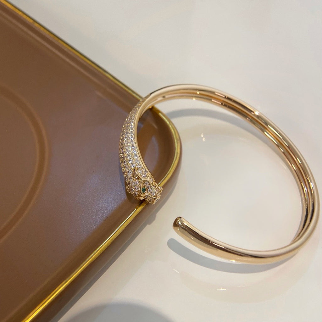 [Stellar Jewelry]PANTHERE HALF DIAMOND OPEN BRACELET