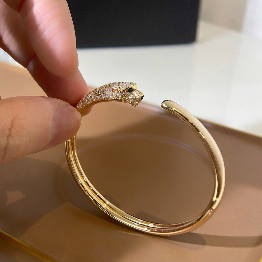 [Stellar Jewelry]PANTHERE HALF DIAMOND OPEN BRACELET