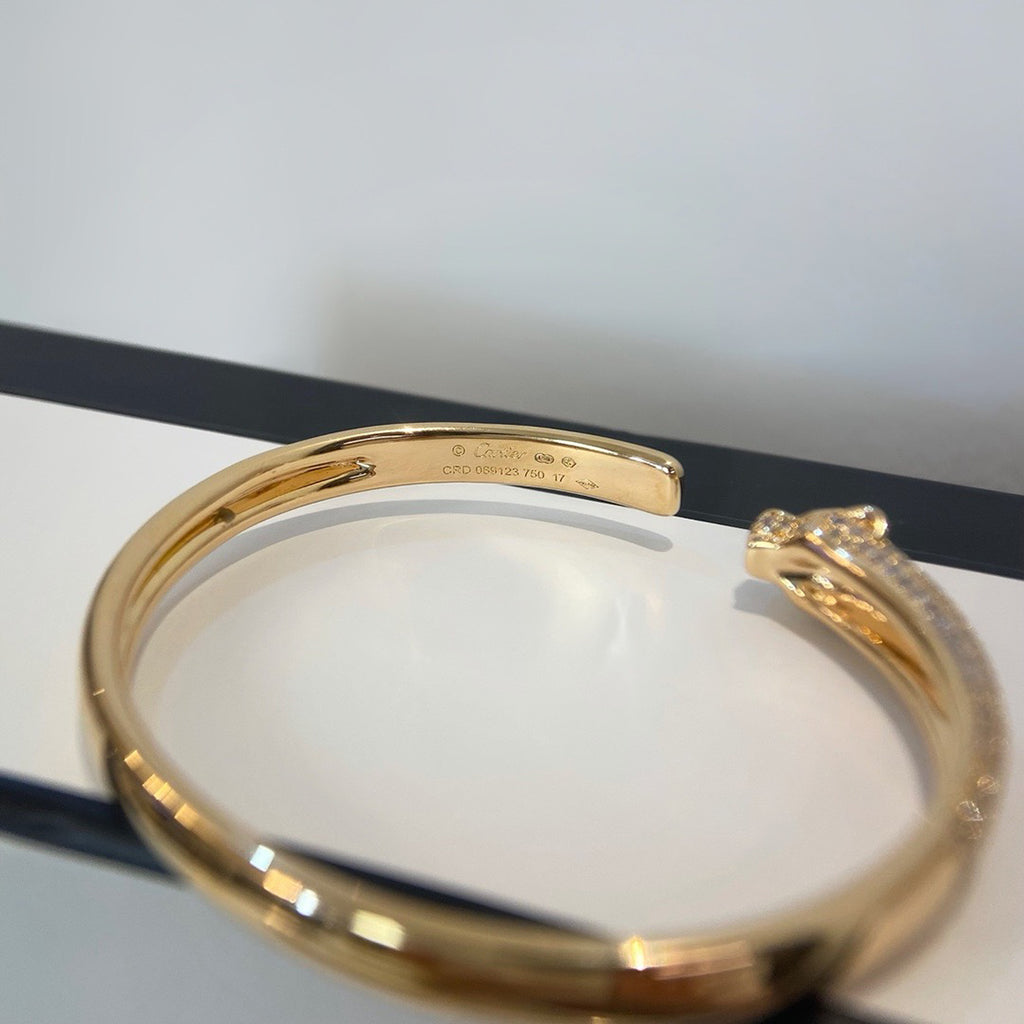[Stellar Jewelry]PANTHERE HALF DIAMOND OPEN BRACELET