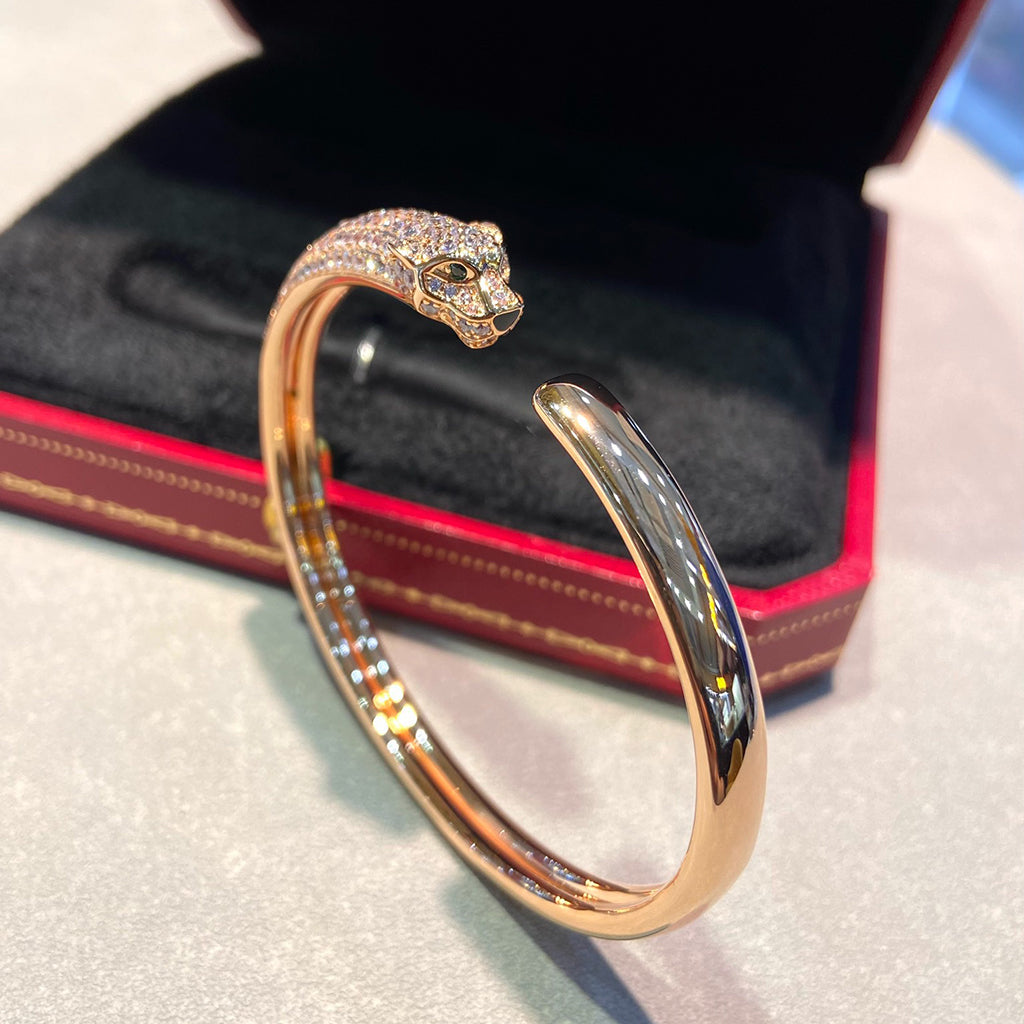 [Stellar Jewelry]PANTHERE HALF DIAMOND OPEN BRACELET