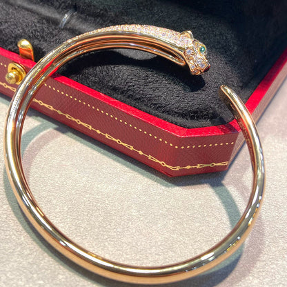 [Stellar Jewelry]PANTHERE HALF DIAMOND OPEN BRACELET