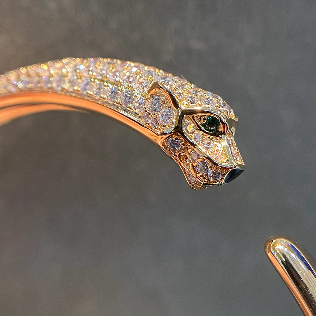 [Stellar Jewelry]PANTHERE HALF DIAMOND OPEN BRACELET