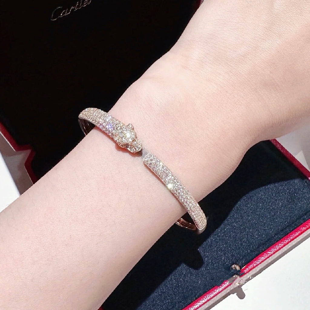 [Stellar Jewelry]PANTHERE FULL DIAMOND OPEN BRACELET