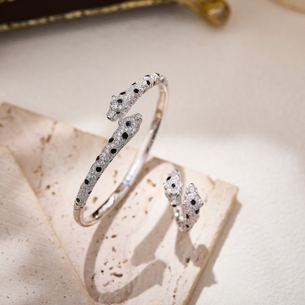 [Stellar Jewelry]PANTHERE DOUBLE HEADED FULL DIAMOND  RING