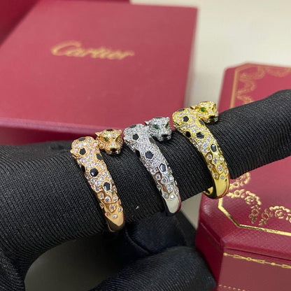 [Stellar Jewelry]PANTHERE DOUBLE HEADED FULL DIAMOND  RING