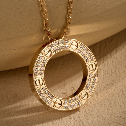 [Stellar Jewelry]LOVE NECKLACE 16MM  FULL DIAMOND