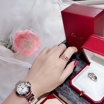 [Stellar Jewelry]JUSTE RING 4.8MM HALF DIAMOND