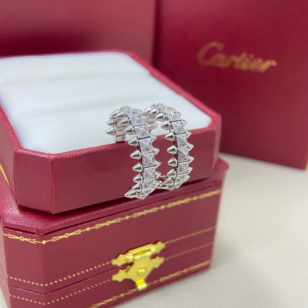 [Stellar Jewelry]CLASH 6.4MM FULL DIAMOND SMALL EARRINGS