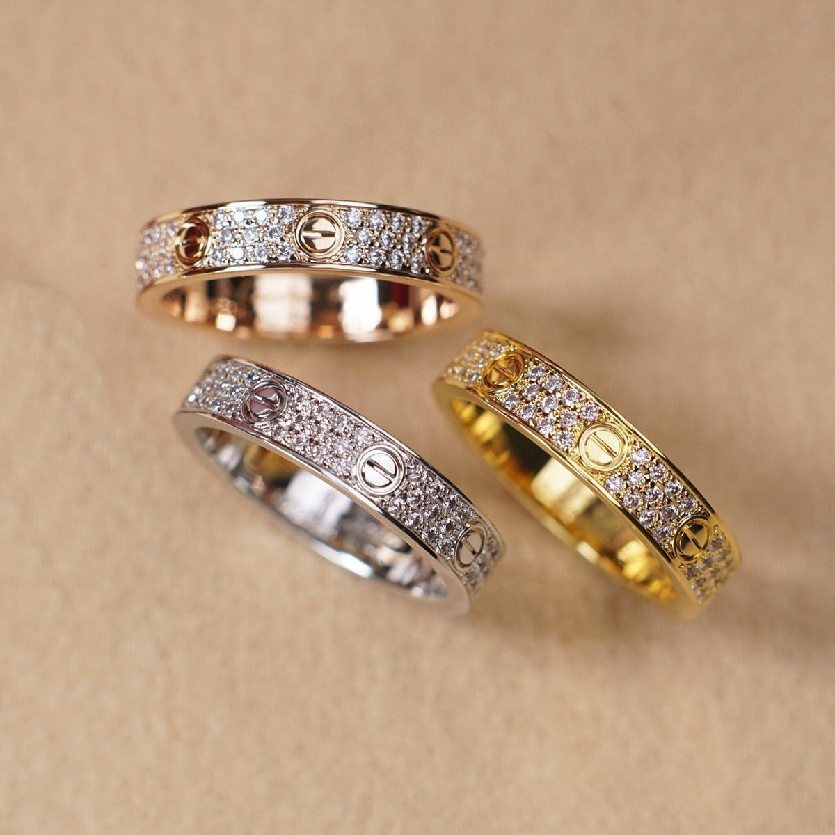 [Stellar Jewelry]LOVE RING 4.0MM DIAMOND PAVED