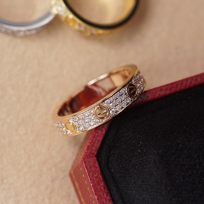 [Stellar Jewelry]LOVE RING 4.0MM DIAMOND PAVED