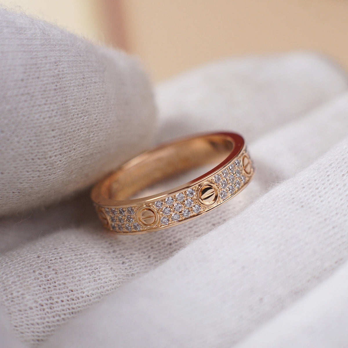 [Stellar Jewelry]LOVE RING 4.0MM DIAMOND PAVED