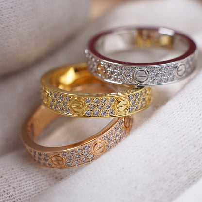 [Stellar Jewelry]LOVE RING 4.0MM DIAMOND PAVED
