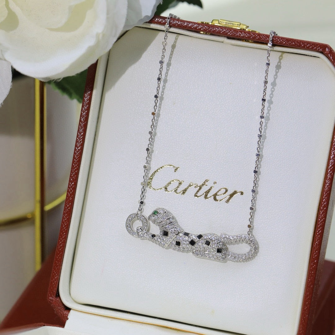 [Stellar Jewelry]PANTHERE PAVED DIAMOND NECKLACE