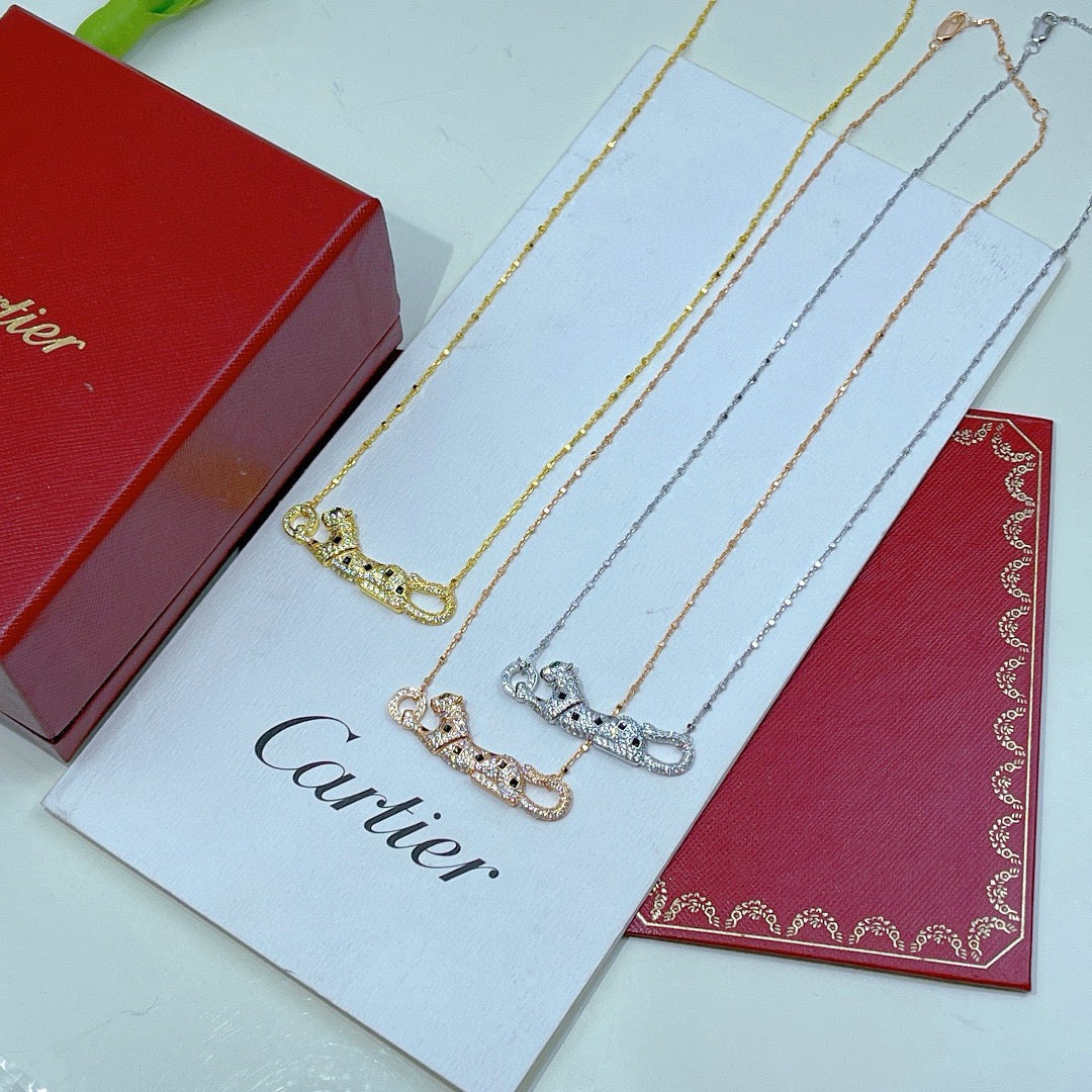 [Stellar Jewelry]PANTHERE PAVED DIAMOND NECKLACE