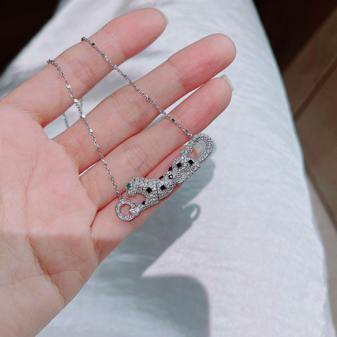 [Stellar Jewelry]PANTHERE PAVED DIAMOND NECKLACE