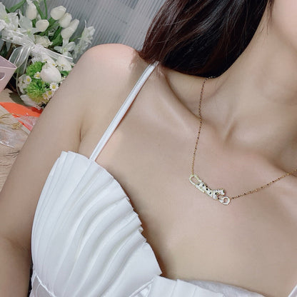 [Stellar Jewelry]PANTHERE PAVED DIAMOND NECKLACE
