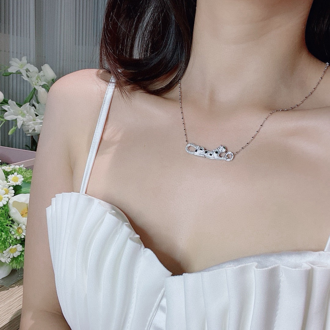 [Stellar Jewelry]PANTHERE PAVED DIAMOND NECKLACE