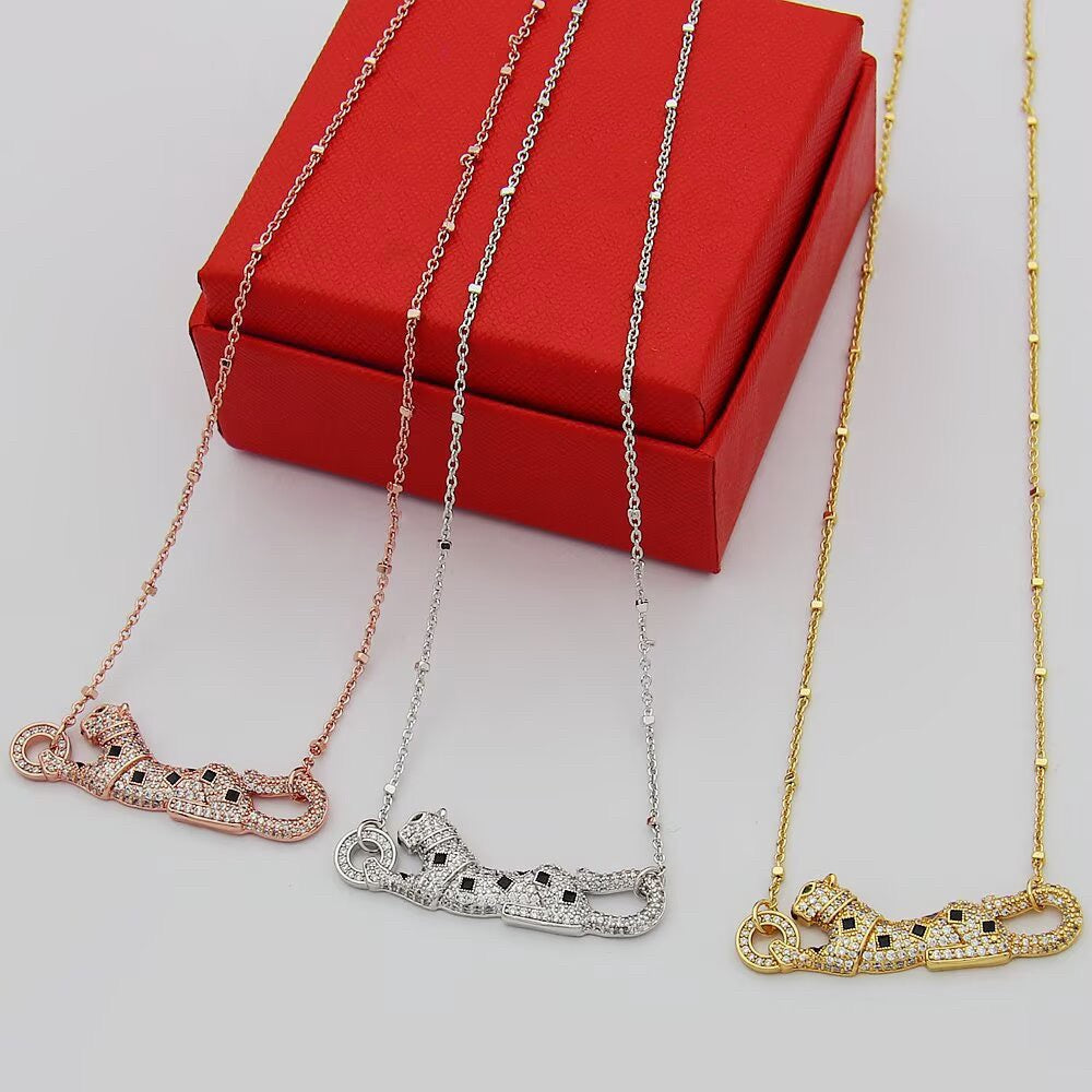 [Stellar Jewelry]PANTHERE PAVED DIAMOND NECKLACE