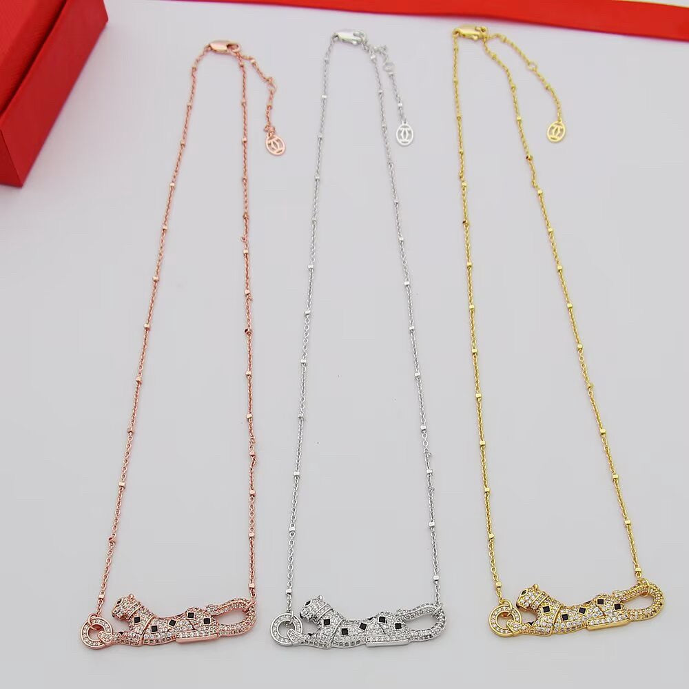 [Stellar Jewelry]PANTHERE PAVED DIAMOND NECKLACE