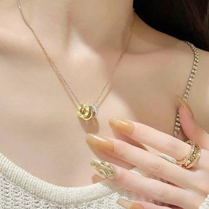 [Stellar Jewelry]LOVE 6 DIAMOND PENDANT NECKLACE