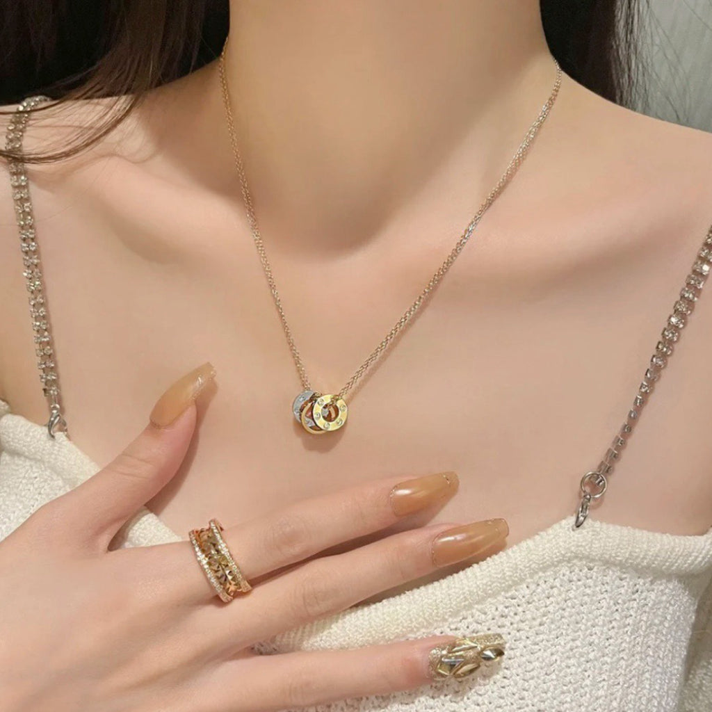 [Stellar Jewelry]LOVE 6 DIAMOND PENDANT NECKLACE