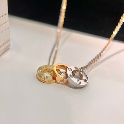 [Stellar Jewelry]LOVE 6 DIAMOND PENDANT NECKLACE