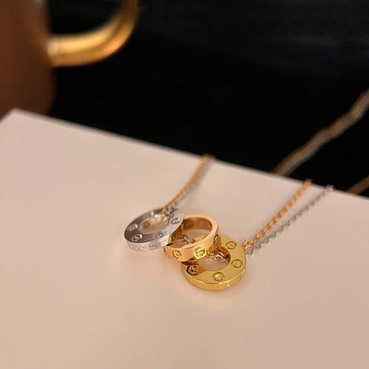[Stellar Jewelry]LOVE 6 DIAMOND PENDANT NECKLACE