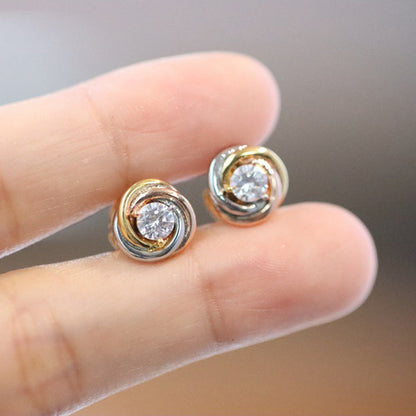 [Stellar Jewelry]TRINITY STUD DIAMOND EARRINGS