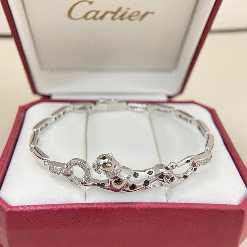 [Stellar Jewelry]PANTHERE HALF DIAMOND ON CHAIN BRACELET